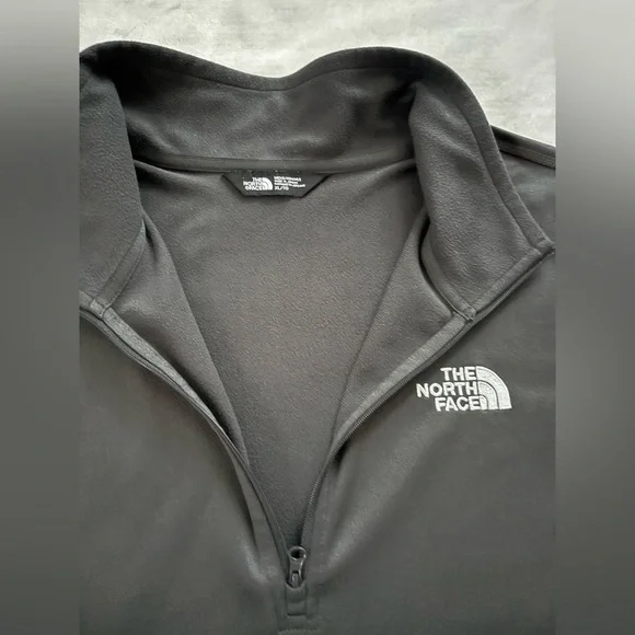 The North Face Sweatshirt Black Dark Gray Glacier Fleece 1/4 Zip Pullover XL - Picture 7 of 8